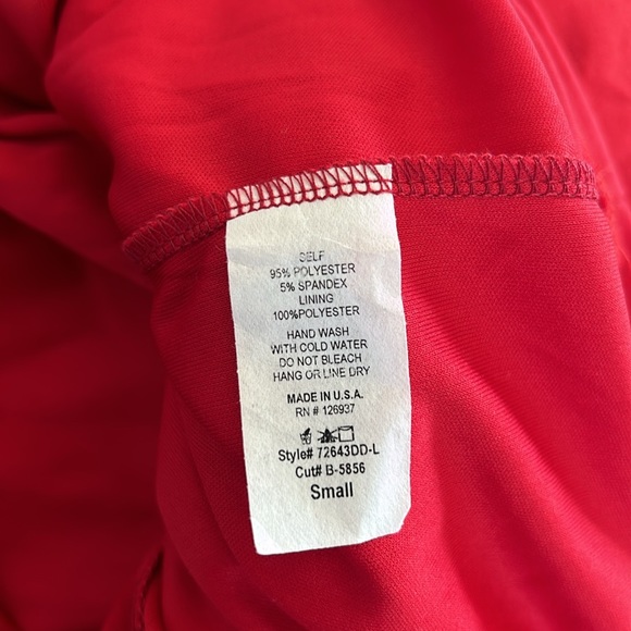 PinkBlush Red Solid Off Shoulder Sweetheart Neckline Maternity Fitted Dress - Picture 9 of 10